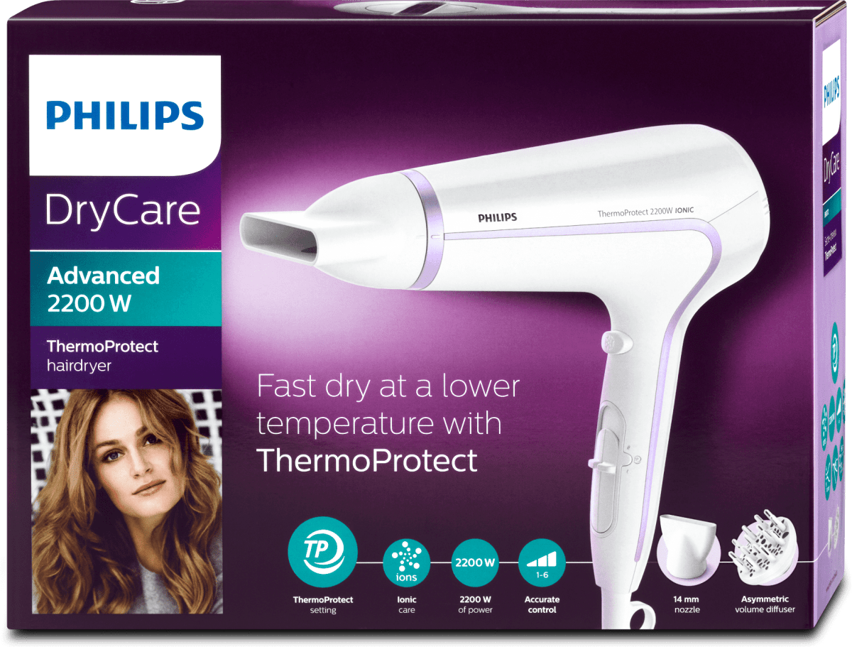 Philips Dry Care Thermo Protect Haartrockner 1 St Dm At