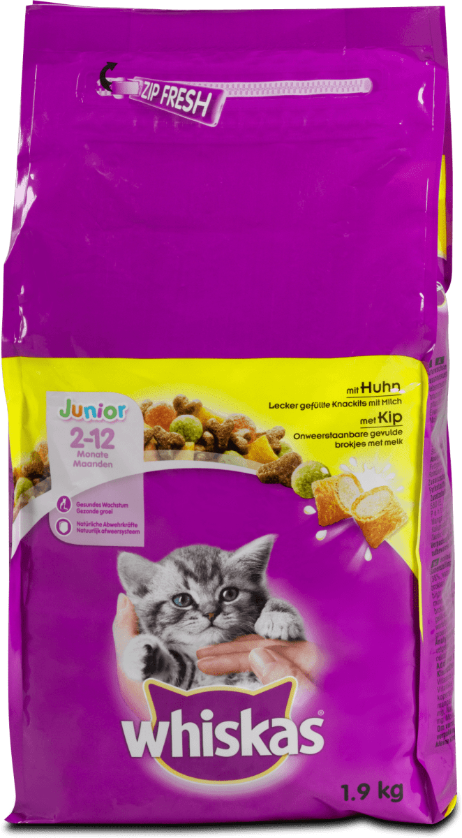 Whiskas Junior Katzenfutter mit Huhn, 1,9 kg dm.at