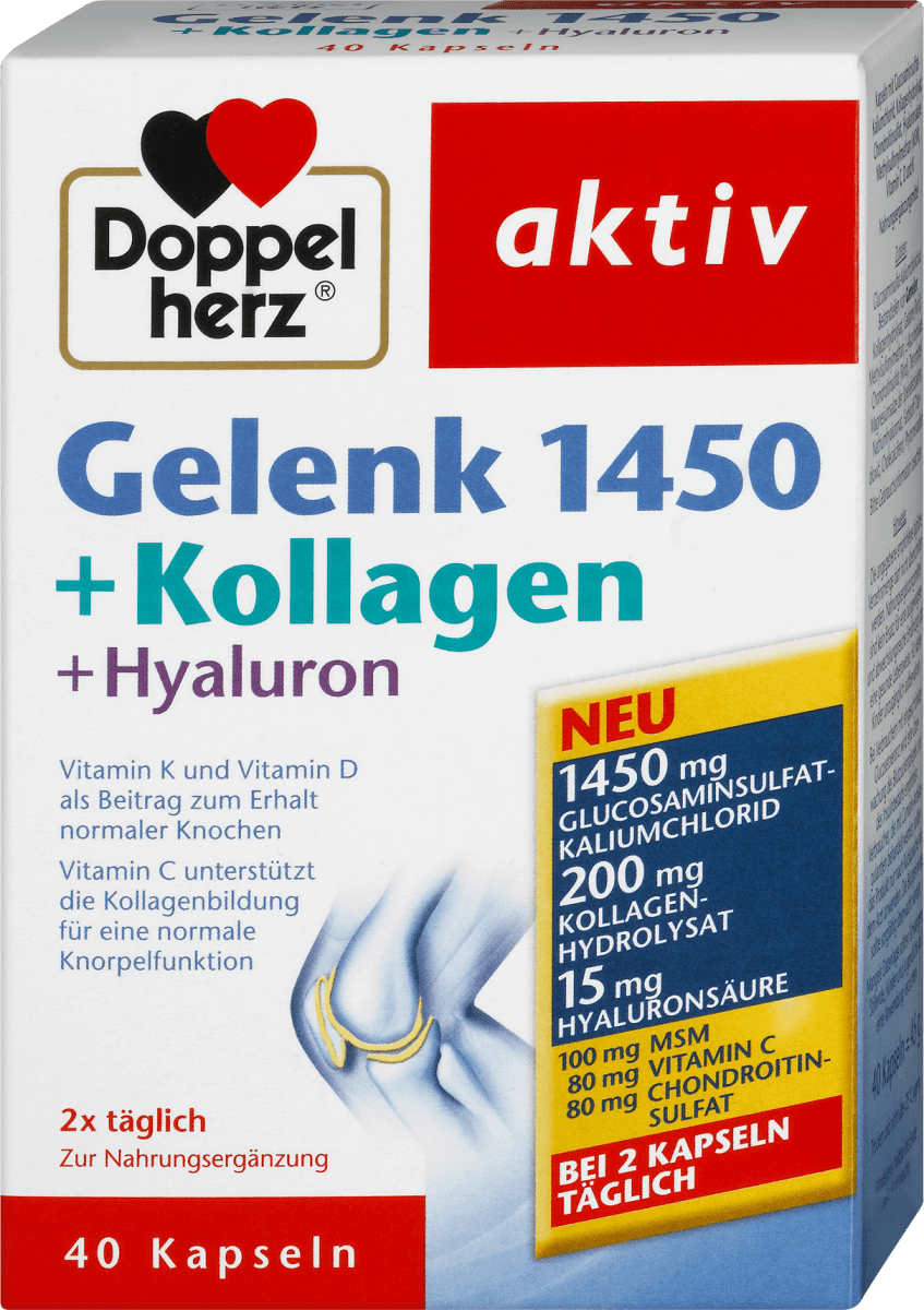 Doppelherz Aktiv Gelenk 1450 Kollagen Hyaluron Kapseln 40 St Dm At