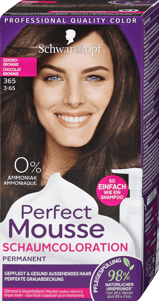 Schwarzkopf Perfect Mousse Permanente Schaumcoloration Nr 365 Schoko Brownie 1 St Dm At