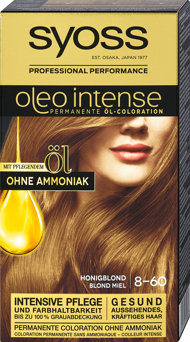 syoss oleo intense permanente ol coloration nr 8 60 honigblond 1 st dm at