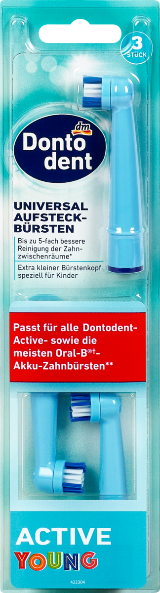 Dontodent Universal Aufsteckbürsten Active Young, 3 St | dm.at