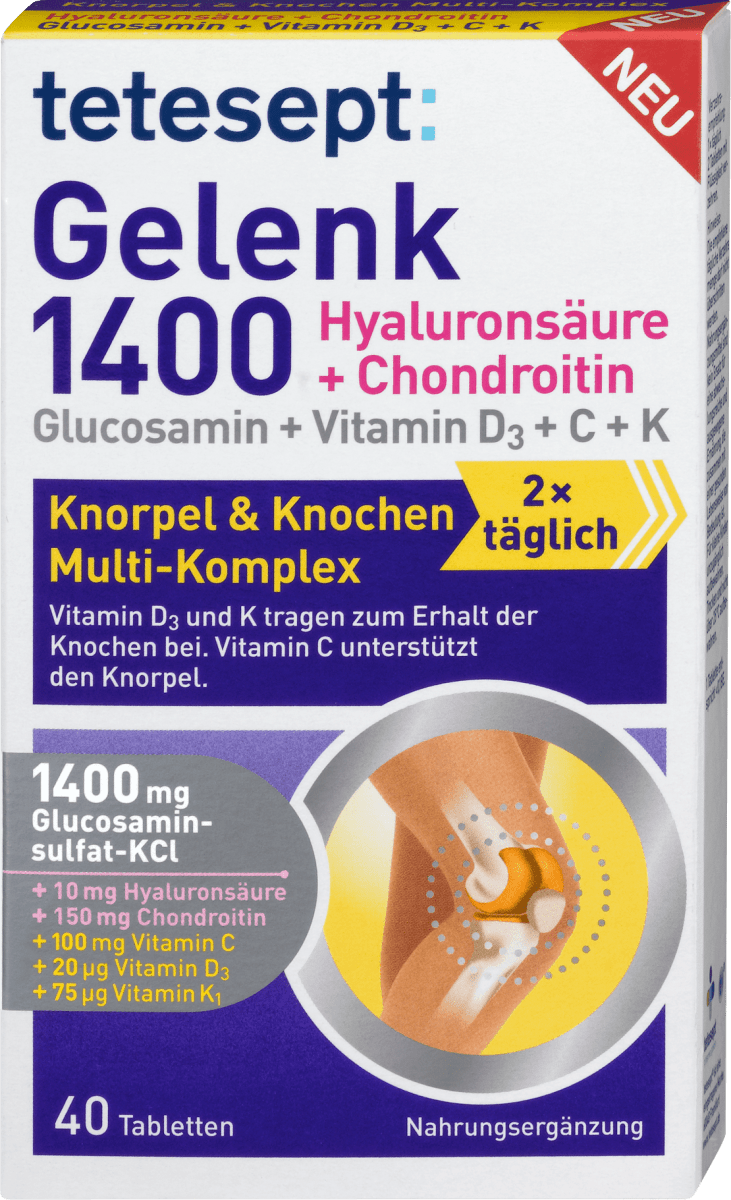 Tetesept Gelenk 1400 Knorpel Knochen Multi Komplex 40 St Dm At