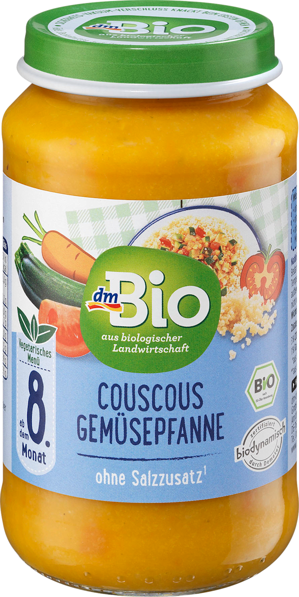 dmBio Menü CouscousGemüsepfanne, ab dem 8. Monat, Demeter, 220 g