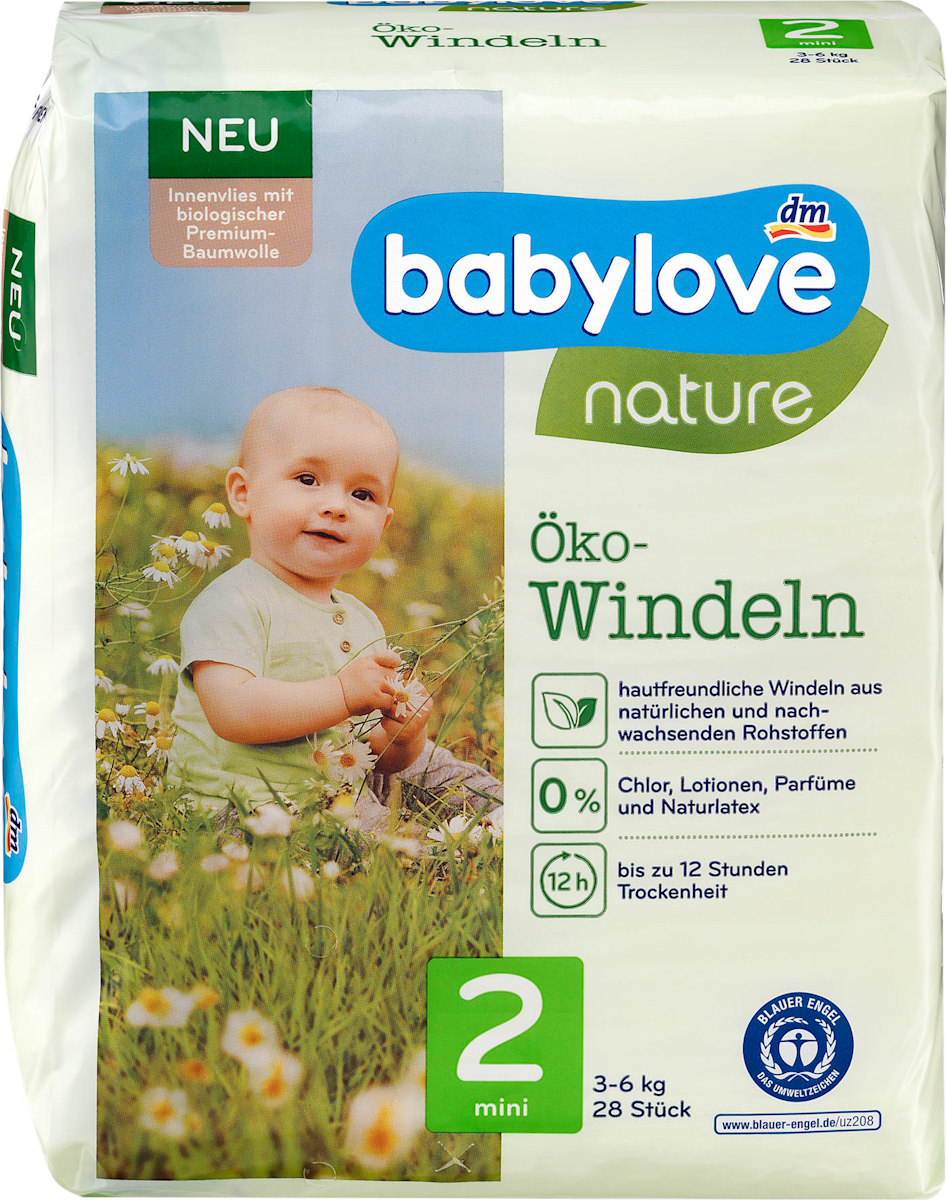 Babylove Windeln Nature Gr 2 Mini 3 6 Kg 28 St Dauerhaft Gunstig Online Kaufen Dm De