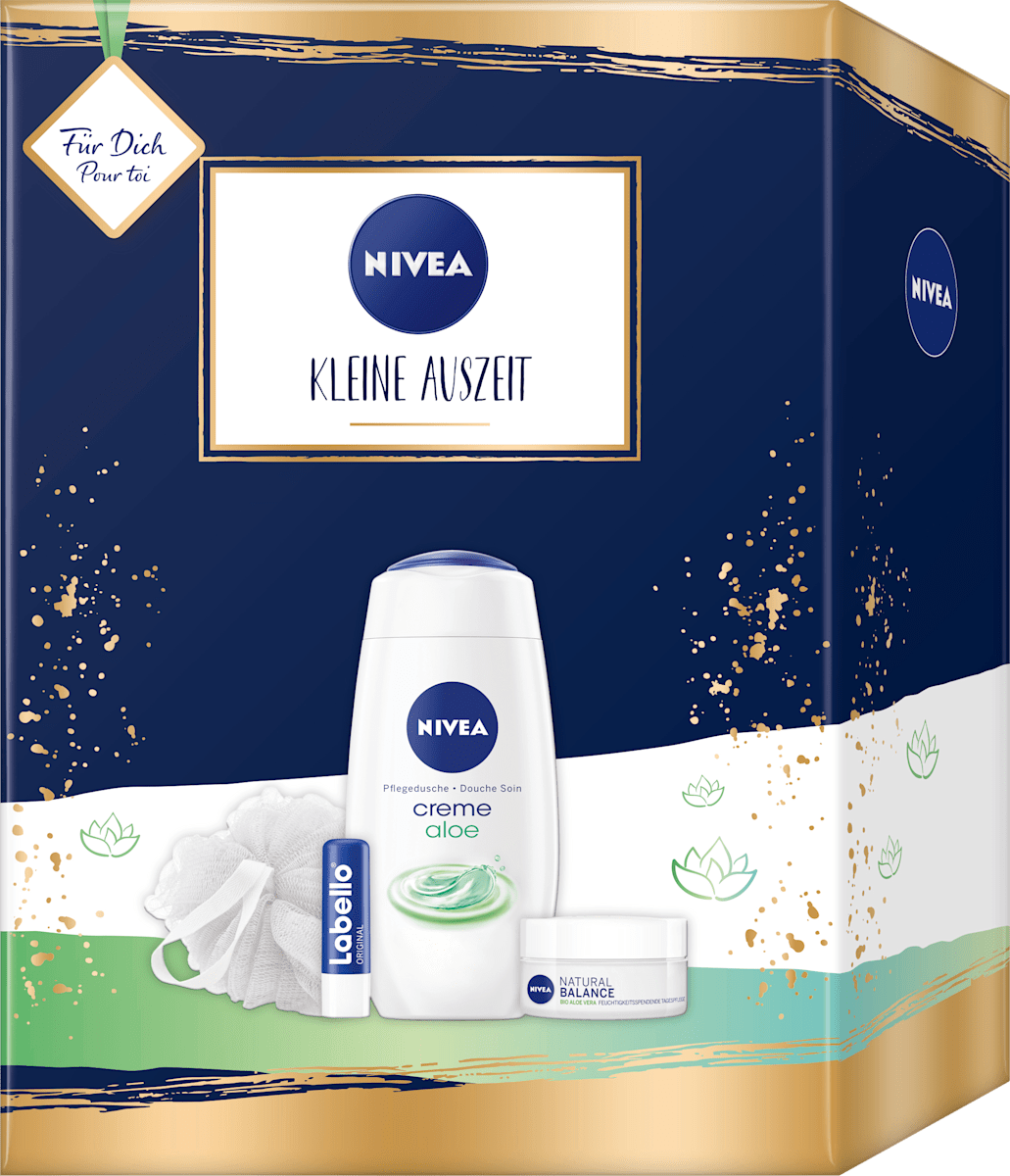 Nivea Geschenkset Kleine Auszeit Labello 5 5g Duschgel 250ml espflege 50ml Duschschwamm 1 St Dauerhaft Gunstig Online Kaufen Dm De