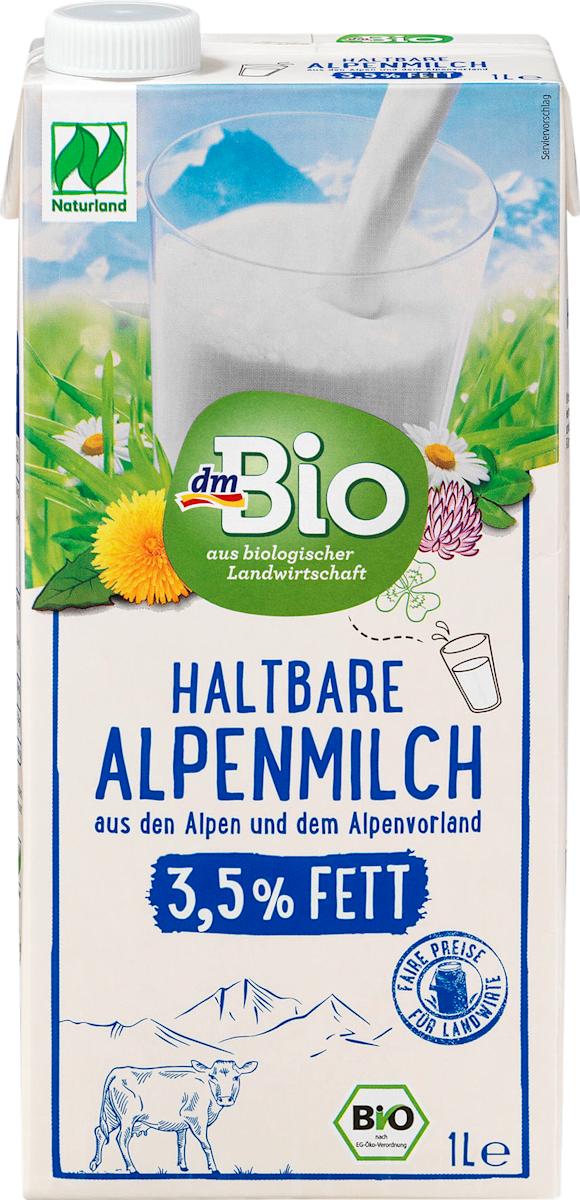 Dmbio Milch Haltbare Alpenmilch 3 5 Fett Naturland 1 L Dauerhaft Gunstig Online Kaufen Dm De
