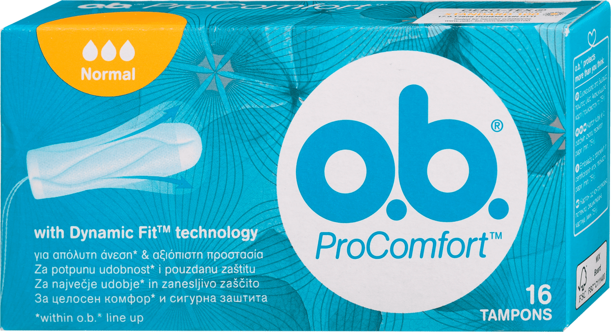 o.b. Tamponi ProComfort Normal, 16 kos | dm.si
