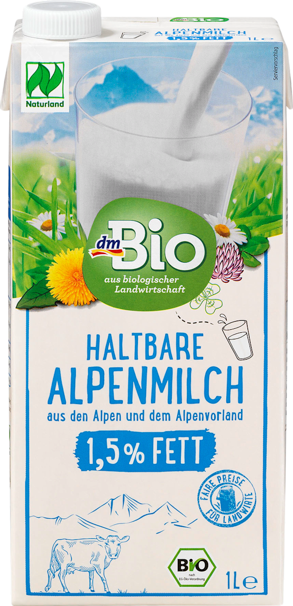 dmbio milch haltbare alpenmilch 1 5 fett naturland 1 l dauerhaft gunstig online kaufen dm de