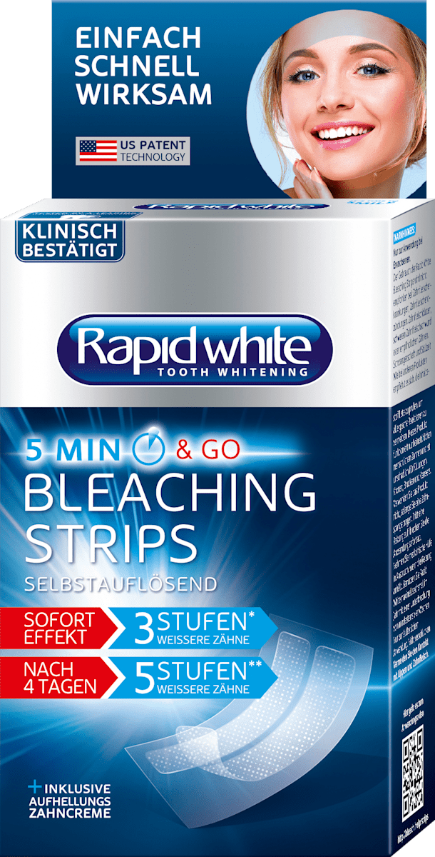 Rapid White Bleaching Strips 14 St Dauerhaft Gunstig Online Kaufen Dm De