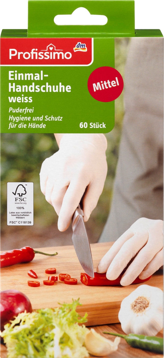 profissimo einmal handschuhe latex weiss mittel 60 st dauerhaft gunstig online kaufen dm de