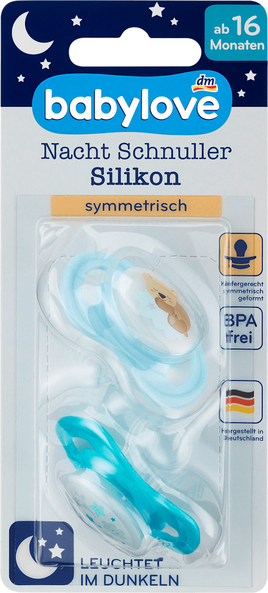 Babylove Schnuller Nacht Silikon Gr 3 Ab 16 Monaten 2 St Dauerhaft Gunstig Online Kaufen Dm De