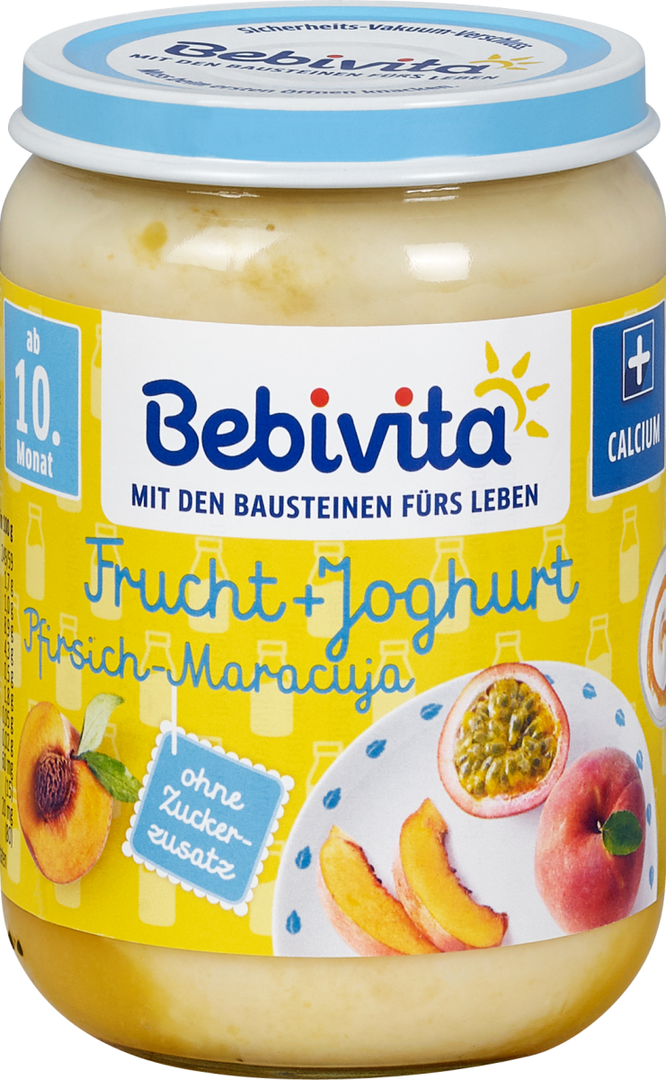 Bebivita Frucht   Joghurt Pfirsich-Maracuja Babybrei, 190 g | dm.at