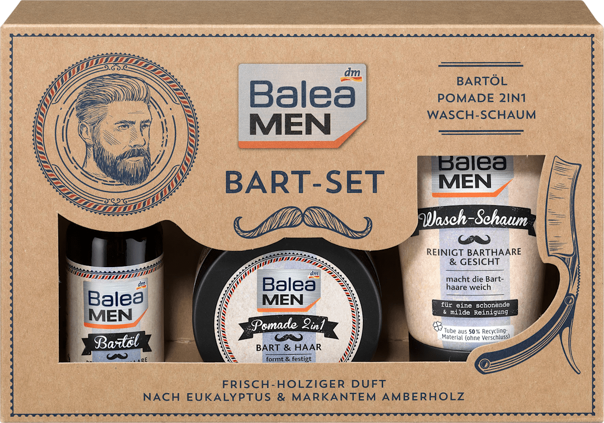 geschenkset bartol 50ml pomade 100ml waschschaum 150ml 1 satz