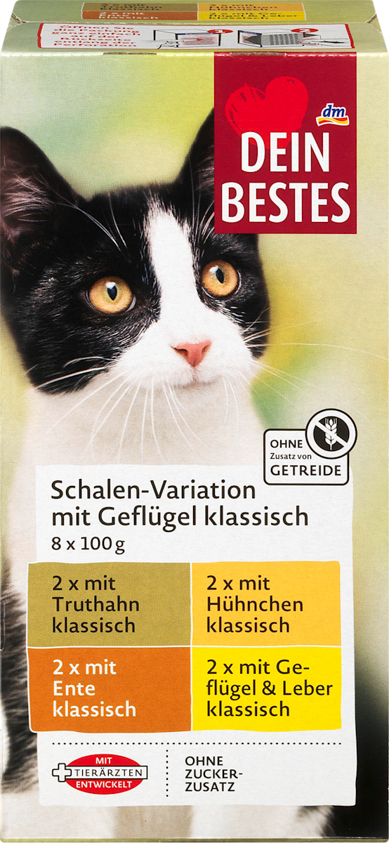 Dein Bestes Nassfutter für Katzen, Geflügel-Variationen Multipack ... - Dein Bestes Nassfutter Fuer Katzen Gefluegel Variationen Multipack 8x100g