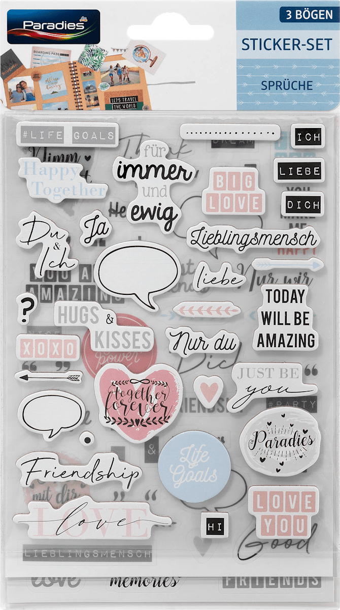 Paradies Paradies Diy Sticker Set Spruche 1 St Dauerhaft Gunstig Online Kaufen Dm De