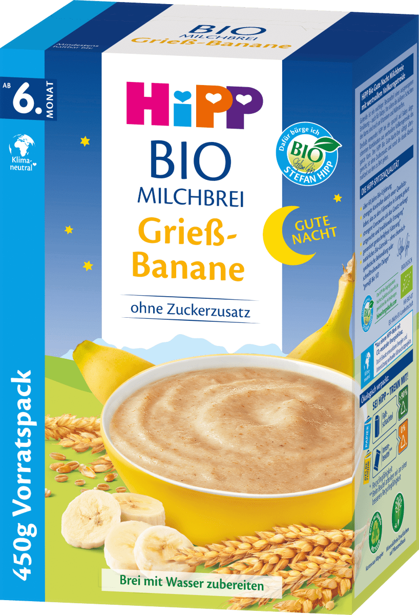 Hipp Abendbrei Milch Griess Bio Banane Nach Dem 6 Monat 450 G Dauerhaft Gunstig Online Kaufen Dm De