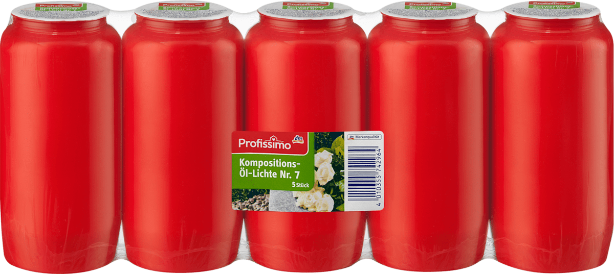 profissimo grabkerze kompositions ol lichte nr 7 rot 5 st dauerhaft gunstig online kaufen dm de