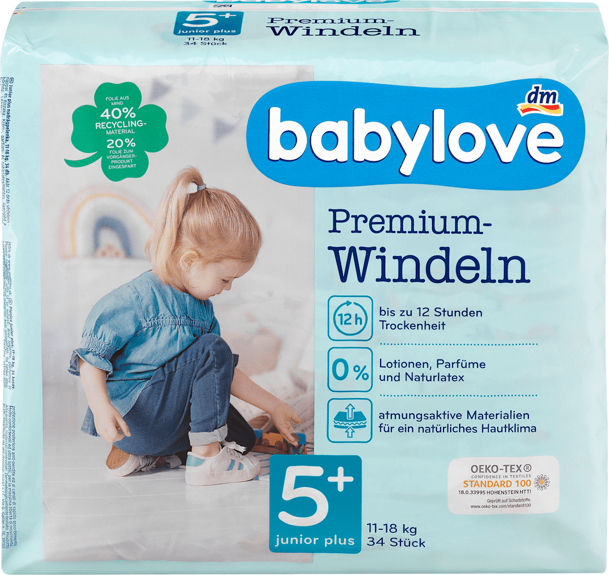 Babylove Windeln Premium Gr 5 Juniorplus 11 18 Kg 34 St Dauerhaft Gunstig Online Kaufen Dm De