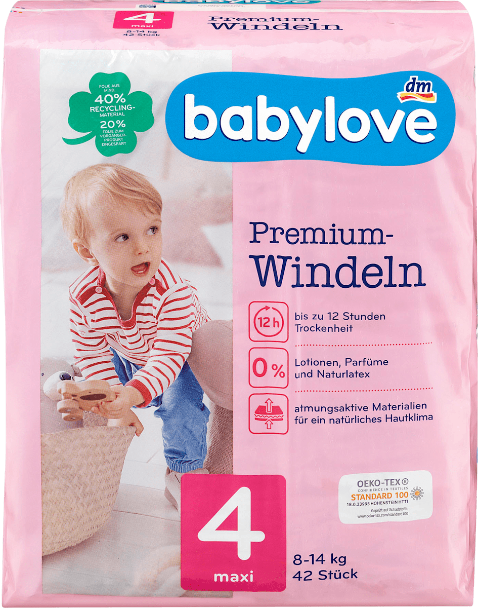 babylove Windeln Premium Gr. 4, Maxi, 8-14 kg, 42 St dauerhaft günstig