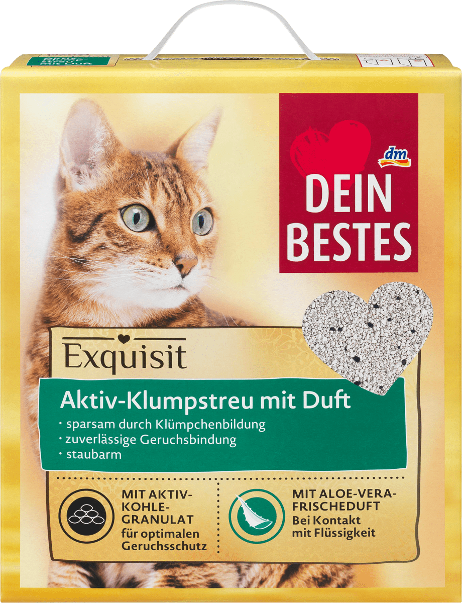 Dein Bestes Exquisit, Katzenstreu, Aktiv-Klumpstreu mit Aloe Vera Duft