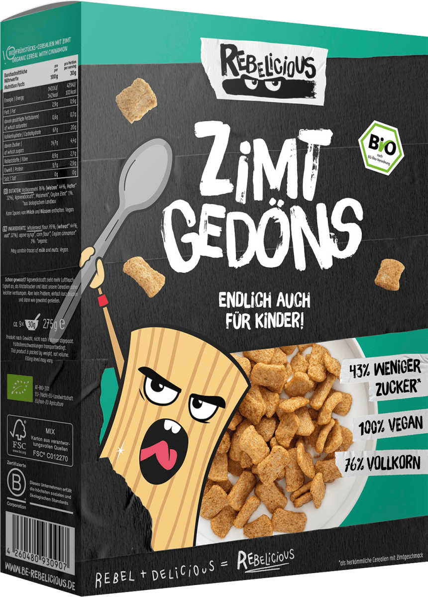REBELICIOUS Bio Cerealien Zimt Gedöns, 275 g dauerhaft günstig online ...