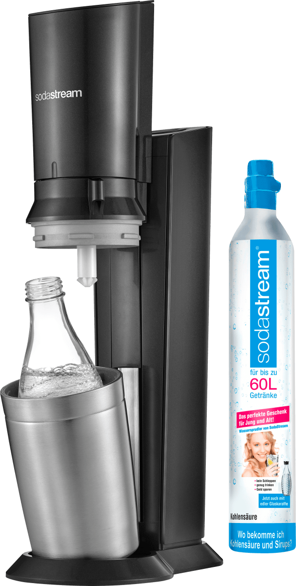 Sodastream Wassersprudler Set Crystal 2.0 Titan [1x Glaskaraffe 0,8L