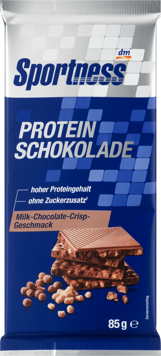 Sportness ProteinSchokolade, MilkChocolateCrispGeschmack, 85 g