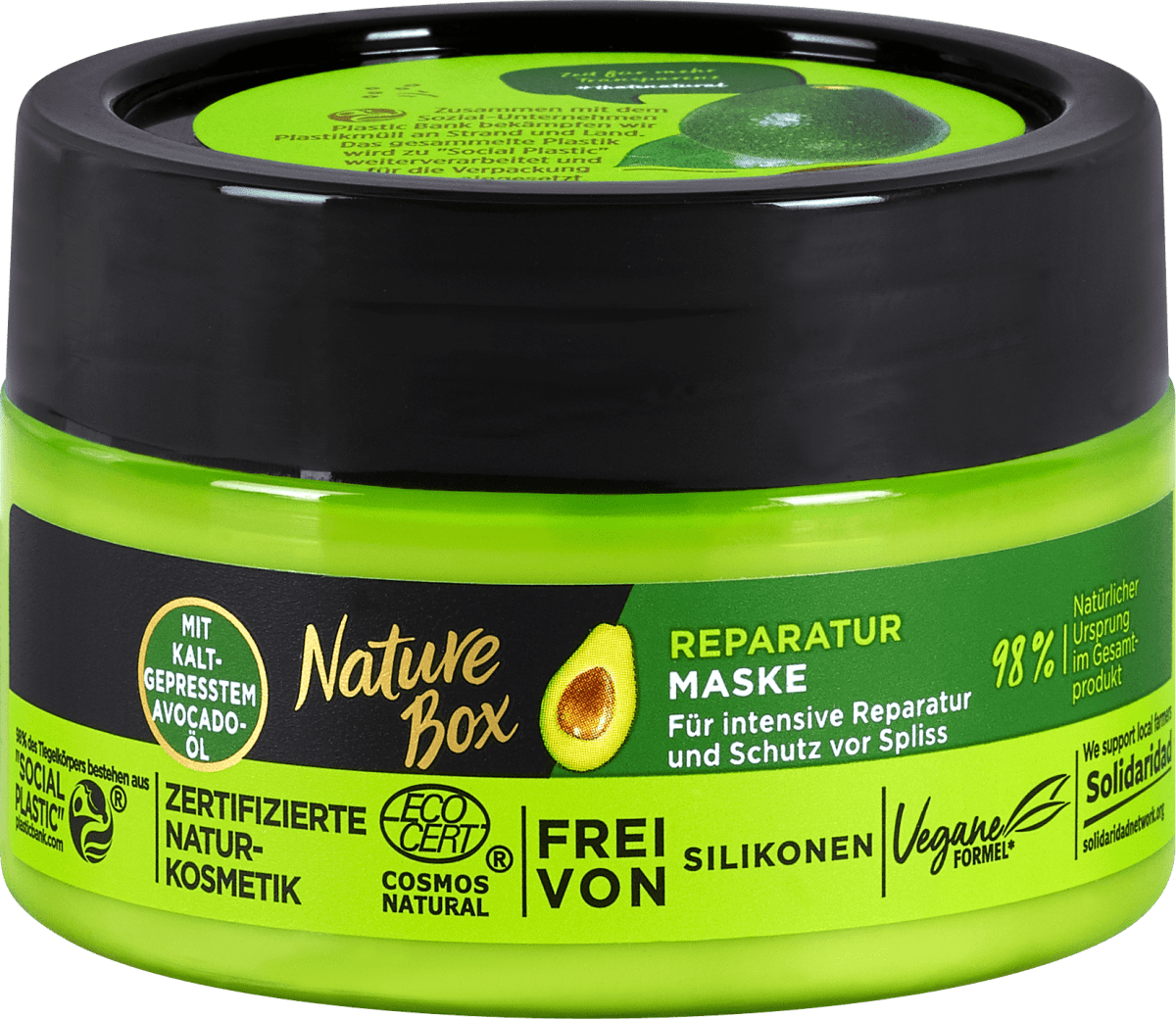 reparatur maske mit kaltgepresstem avocadool 200 ml