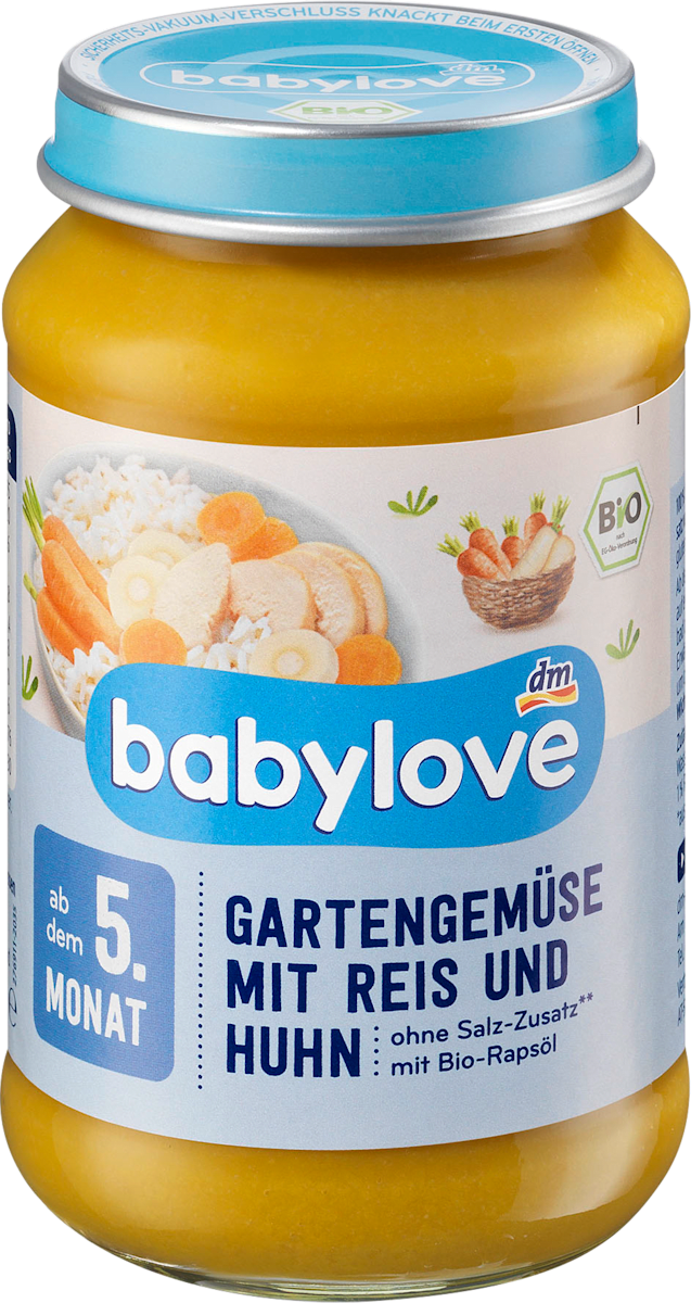 babylove Menü Gartengemüse mit Reis & Huhn ab 5. Monat ...