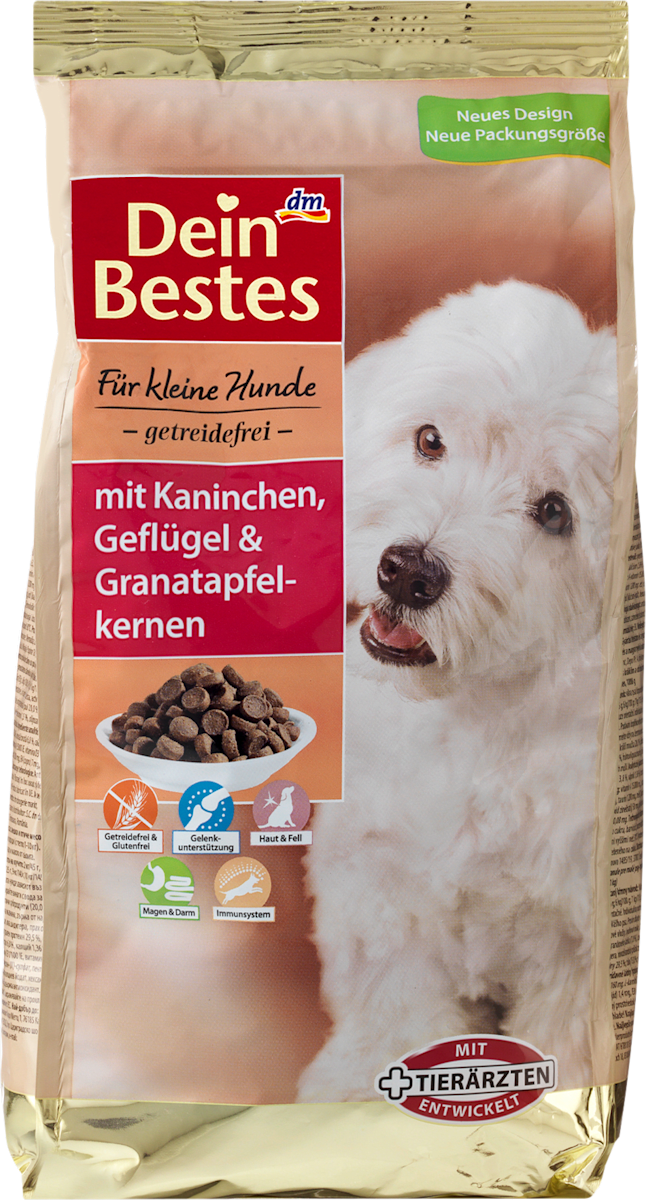 Dein Bestes für kleine Hunde Trockenfutter für Hunde, mit Kaninchen ... - Dein Bestes Fuer Kleine HunDe Trockenfutter Fuer HunDe Mit Kaninchen Gefluegel UnD Granatapfelkernen