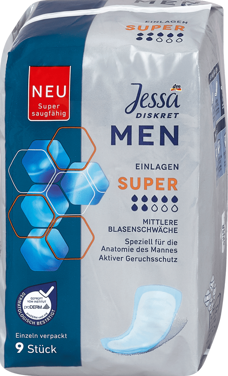 Jessa Diskret MEN Hygiene-Einlagen Super, 9 St | dm.at