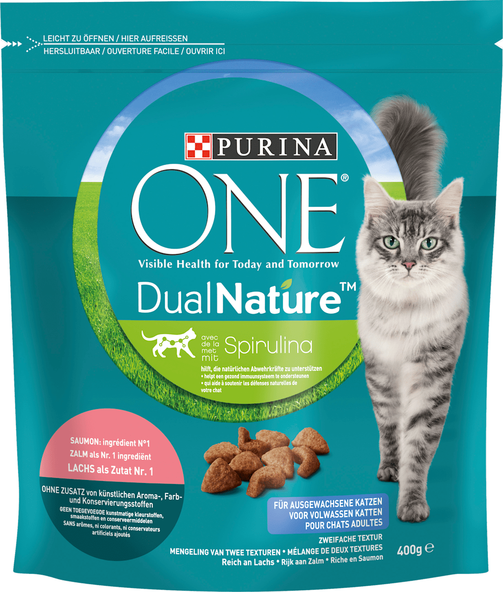 purina one trockenfutter fur katzen dual nature mit spirulina fur ausgewachsene katzen reich an lachs 400 g dauerhaft gunstig online kaufen dm de