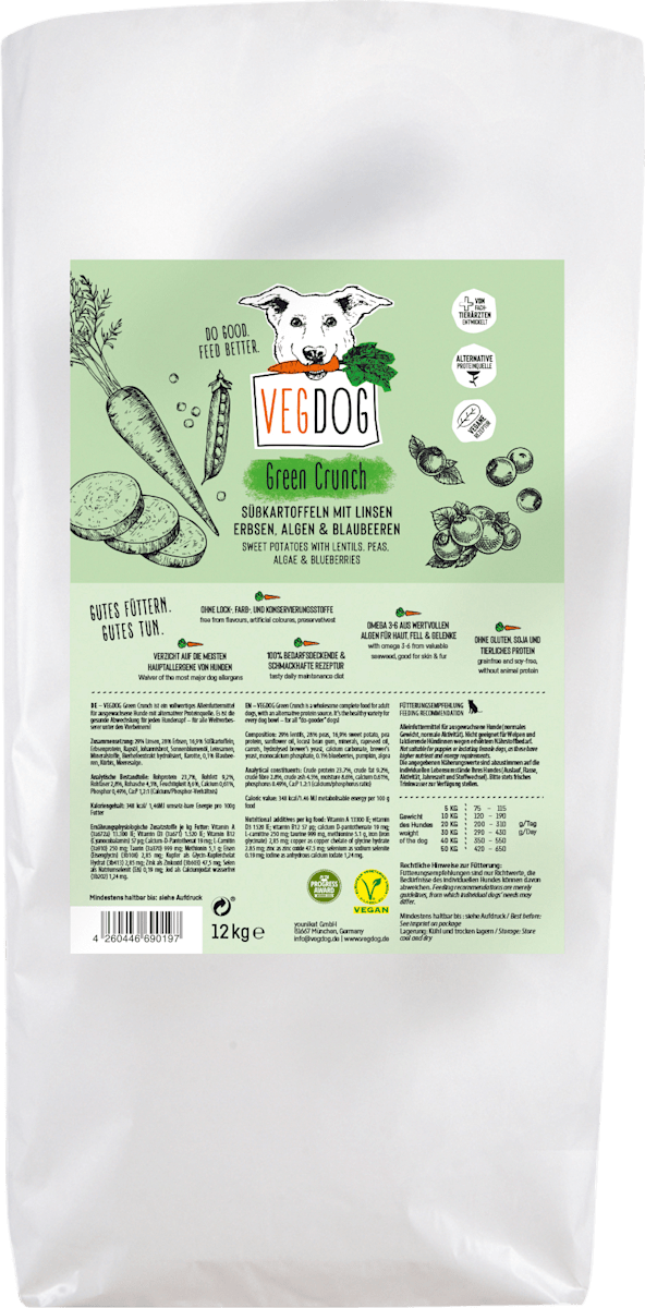 vegdog trockenfutter fur hunde green crunch 12 kg dauerhaft gunstig online kaufen dm de