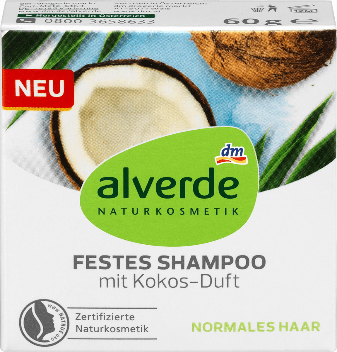 Alverde Naturkosmetik Trdi Sampon Za Lase Z Vonjem Kokosa 60 G Dm Si