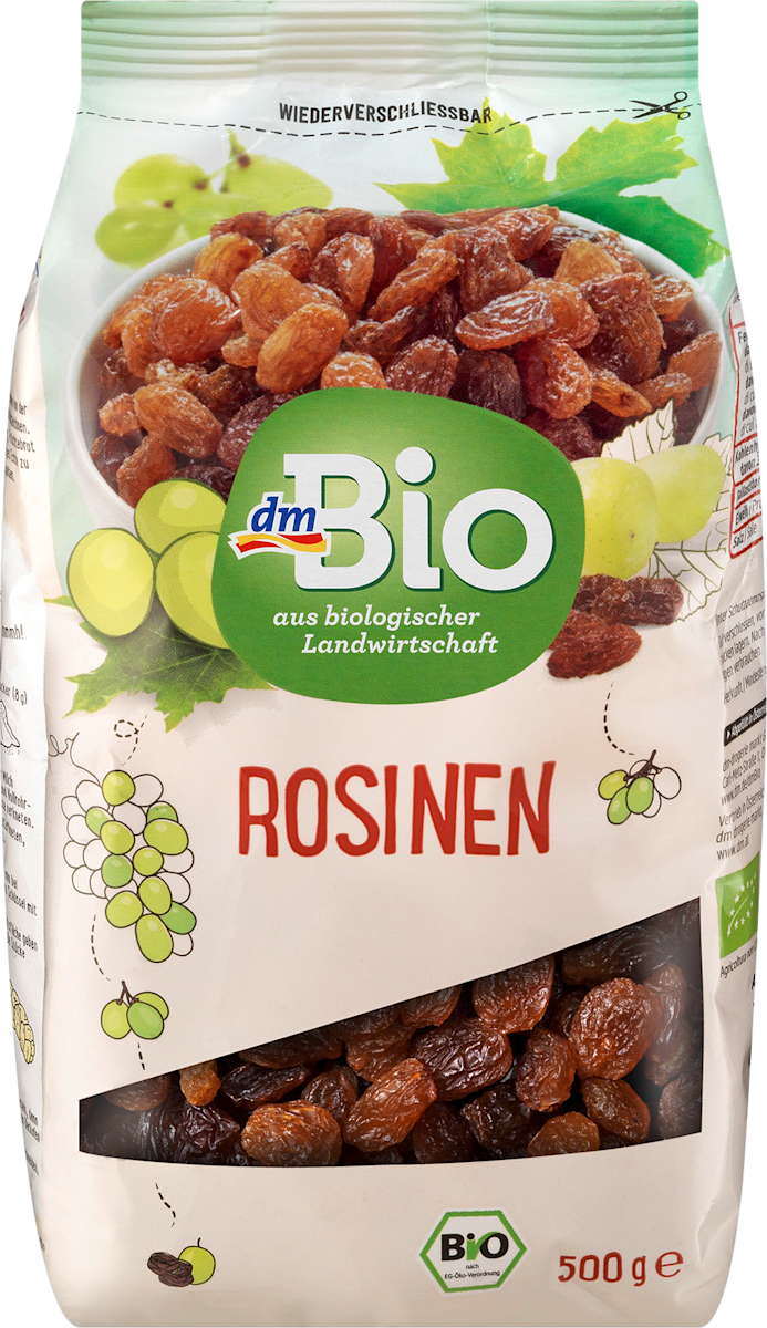 dmBio Trockenobst Rosinen, 500 g dauerhaft günstig online kaufen dm.de