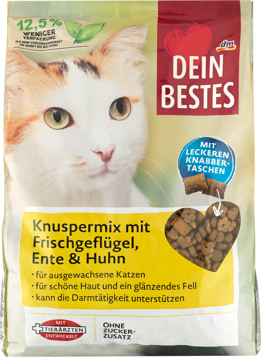 dein bestes knuspermix katzen trockenfutter mit frischgeflugel ente huhn 1 kg dm at