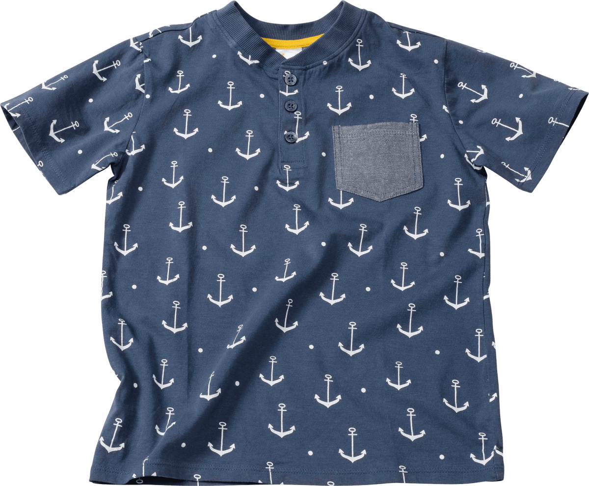 Kinder Shirt, Gr. 140, in Baumwolle, blau, 1 St