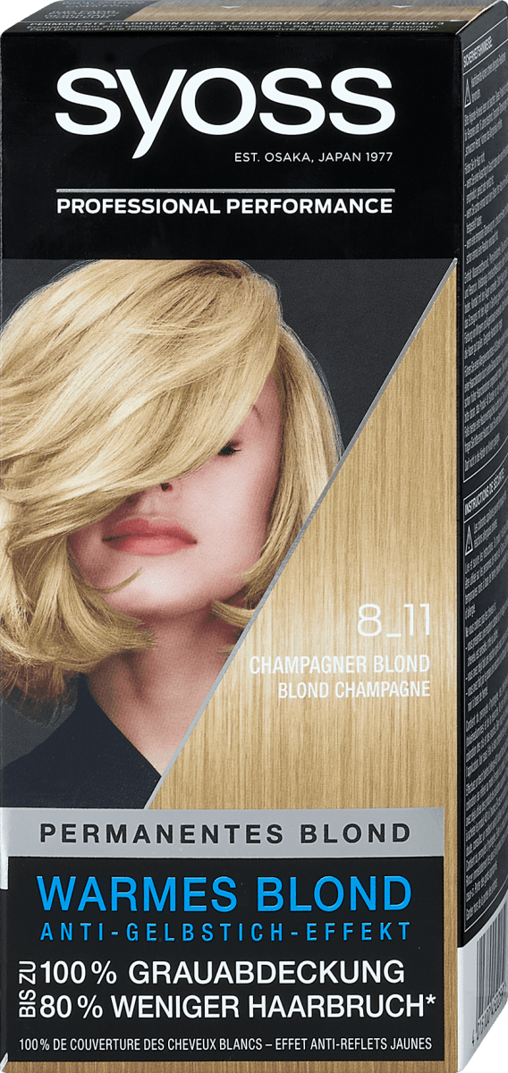 syoss color classic permanente coloration nr 8 11 champagner blond 1 st dm at