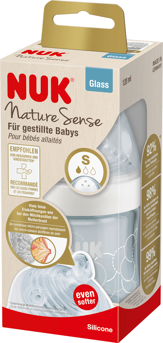 Nuk Babyflasche Aus Glas Nature Sense 120 Ml 1 St Dauerhaft Gunstig Online Kaufen Dm De
