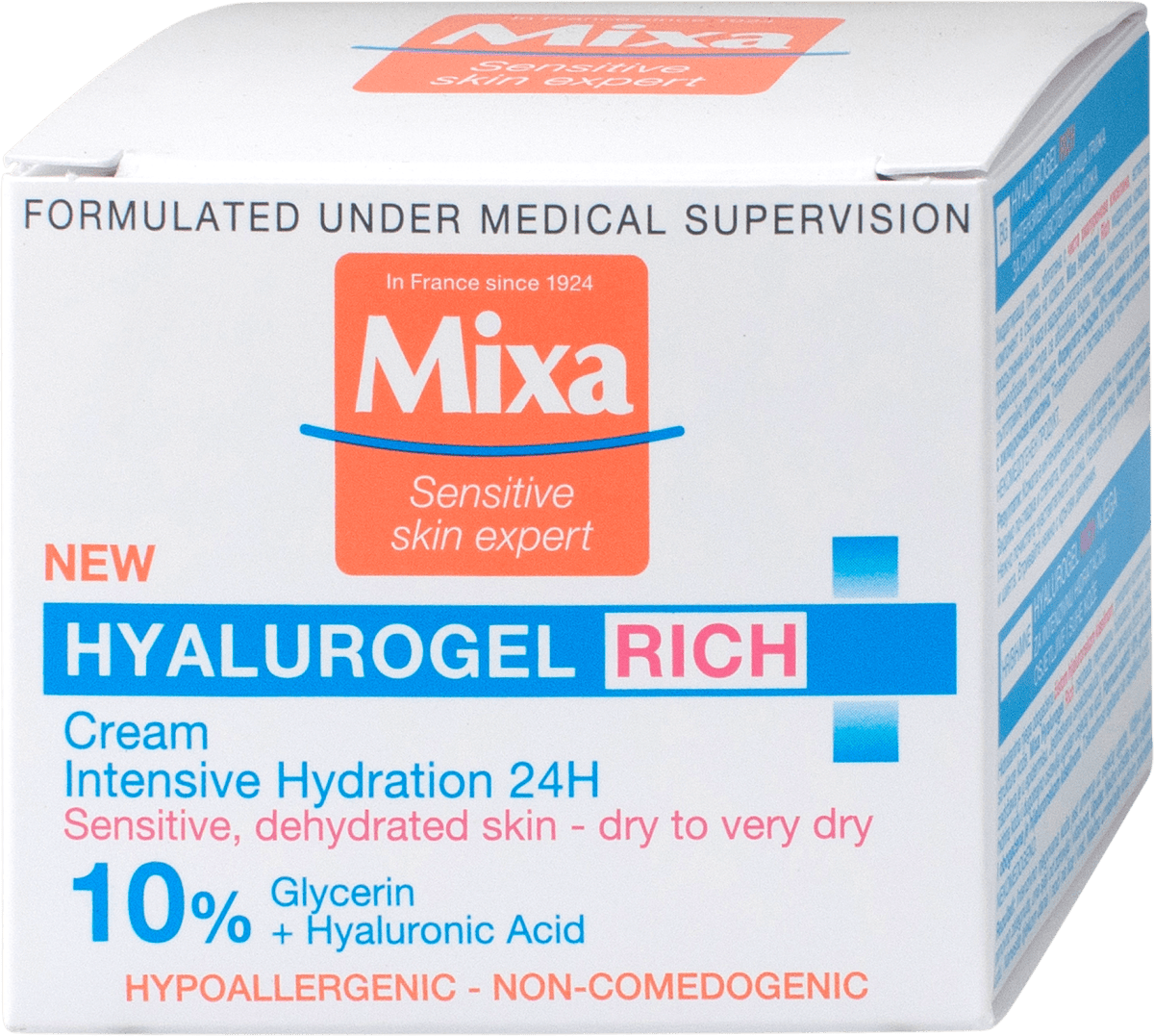 Mixa Hyalurogel Rich krema za lice, 50 ml dm.hr
