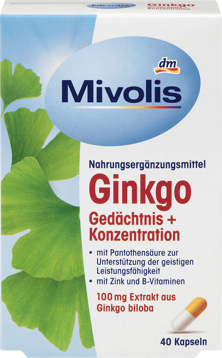 mivolis ginkgo gedachtnis konzentration kapseln 40 st 20 g dauerhaft gunstig online kaufen dm de