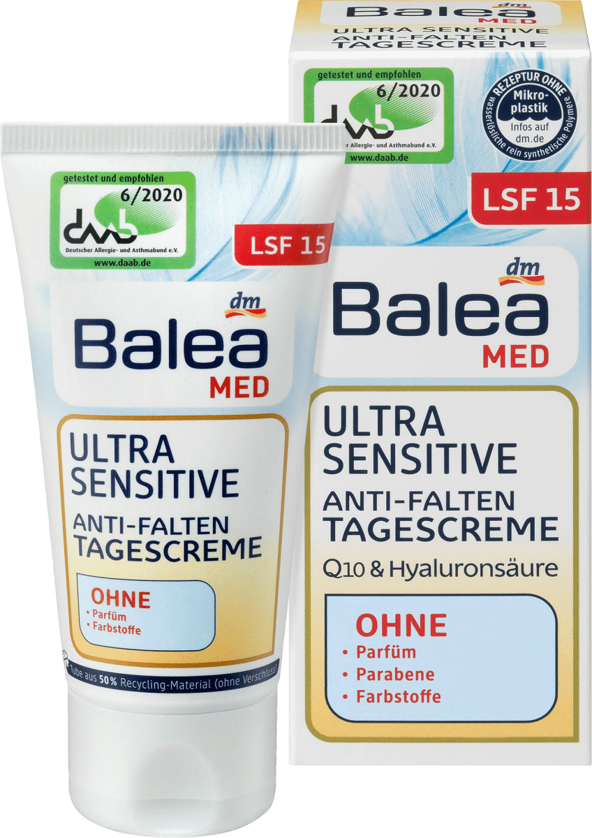 Balea MED Anti Falten Tagescreme Ultra Sensitive 50 ml dauerhaft 