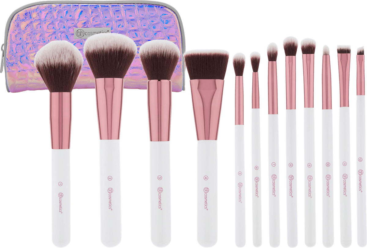 BH Cosmetics Pinselset Crystal Quartz 12teilig mit Kosmetiktasche, 1