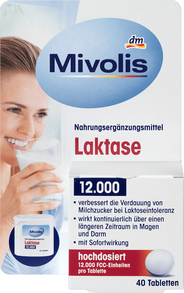 Mivolis Laktase 12 000 Tabletten 40 St 14 G Dauerhaft Gunstig Online Kaufen Dm De