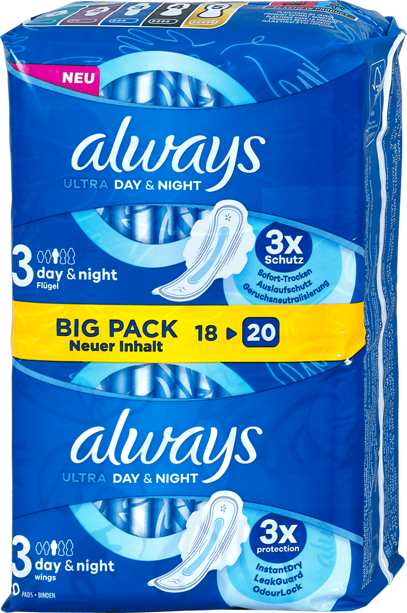 always Ultra Day & Night Binden mit Flügeln Big Pack, 20 St | dm.at
