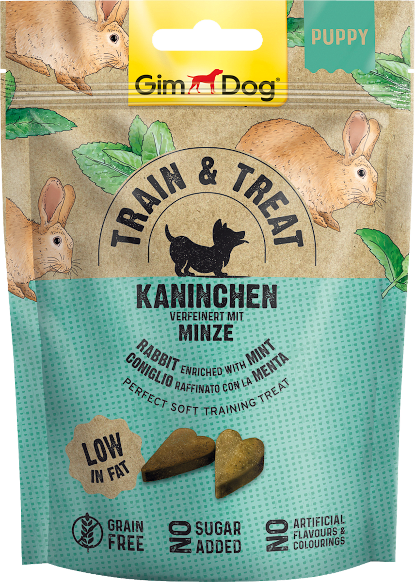 GIMDOG Snack für Hunde, Train &amp; Treat mit Kaninchen &amp; Minze, Junior