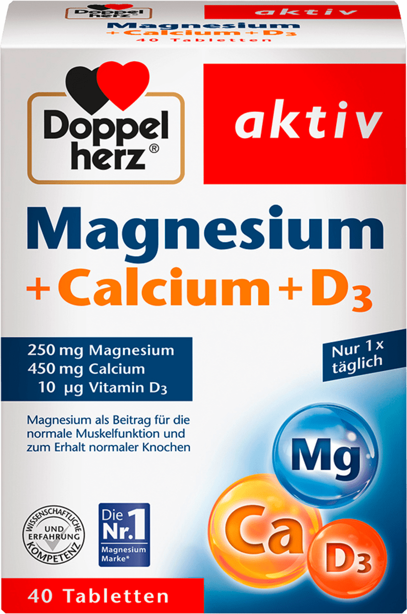 Doppelherz Magnesium Calcium Vitamin D3 Tabletten 40 St 73 5 G Dauerhaft Gunstig Online Kaufen Dm De