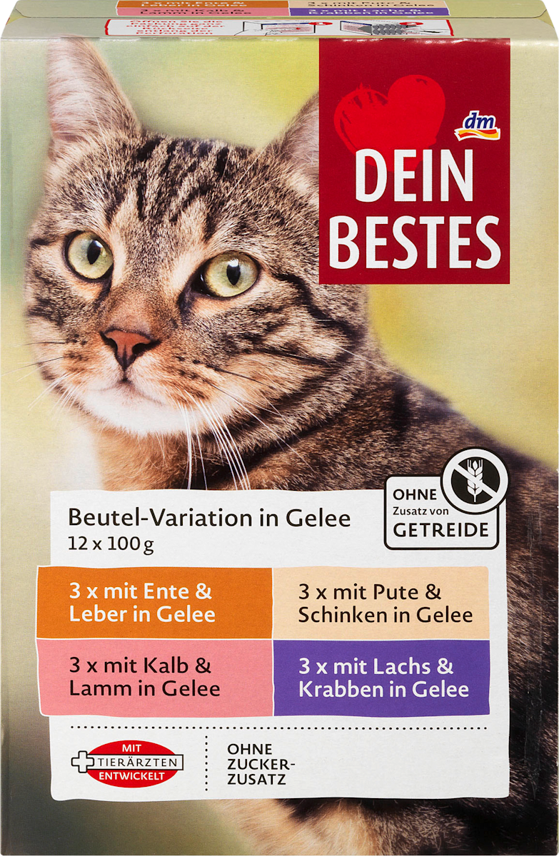 Dein Bestes Katzenfutter Beutel-Variation in Gelee, 1,2 kg | dm.at