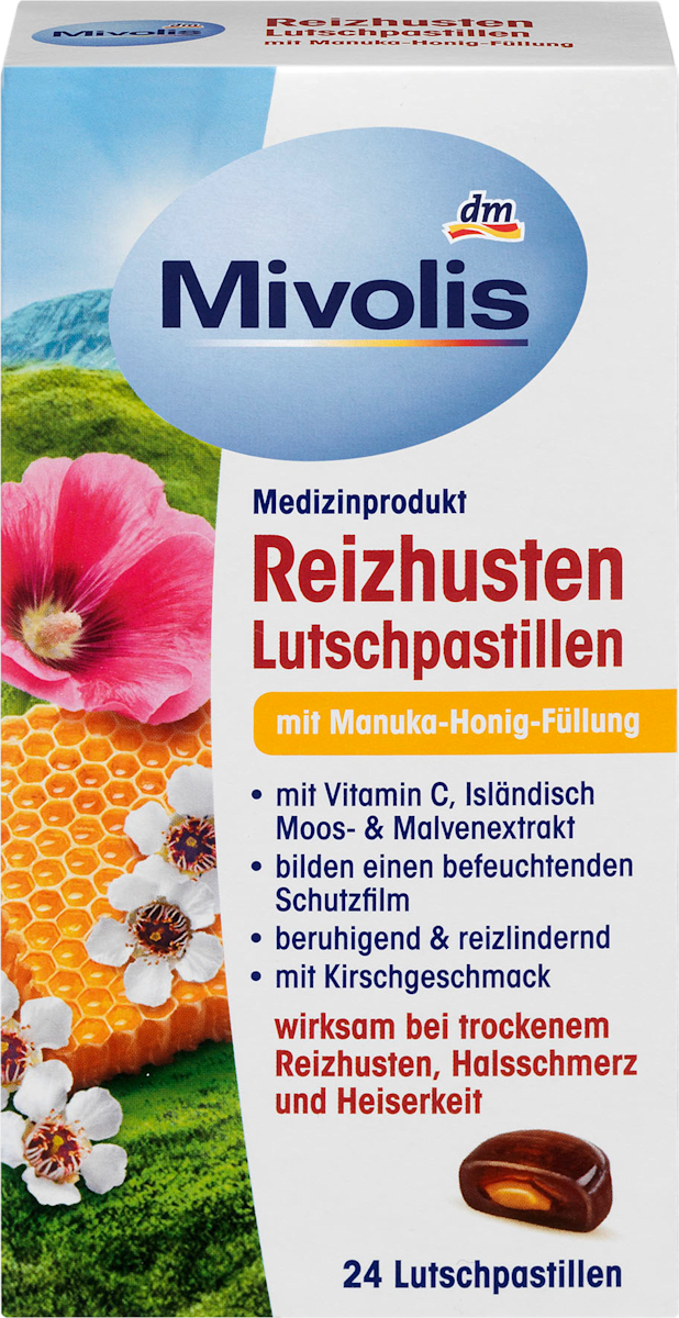 Mivolis Reizhusten Pastillen Manuka 24 St Dauerhaft Gunstig Online Kaufen Dm De